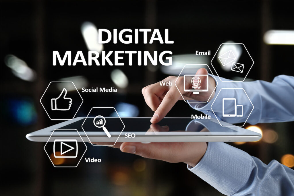 DIgital marketing technology concept. Internet. Online. Search Engine Optimisation. SEO. SMM. Advertising.